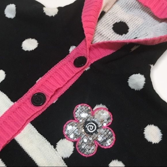 🌺 YOUNG HEARTS Sequin Button Front Hooded Sweater - Picture 2 of 6